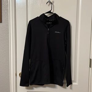 eddie bauer black quarter zip